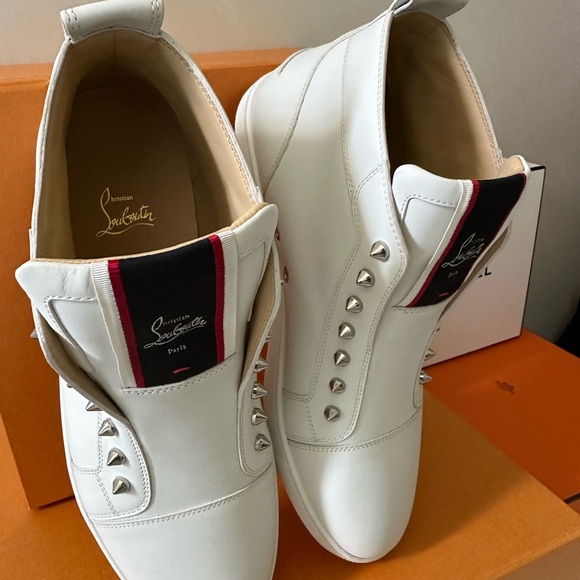 Christian Louboutin White High-Top Men's Shoes size 45 1/2 - Picture 5 of 15